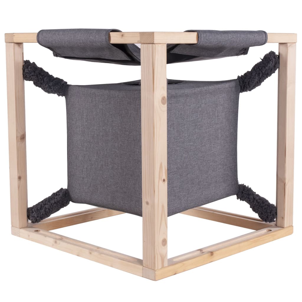 Quapas! Cat bed with hammock "Catcube", grey, 54x54x54 cm, M