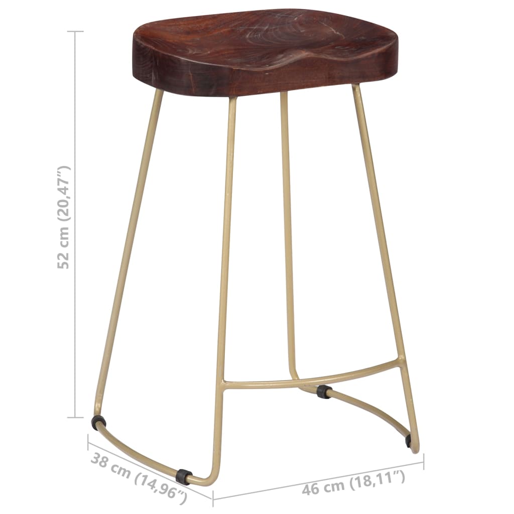 Gavin bar stools, 2 pcs., solid mango wood
