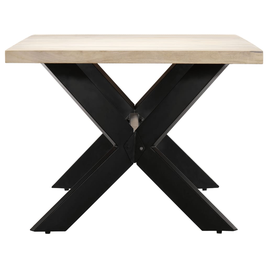 Kitchen table, white, 200x100x75 cm, solid mango wood