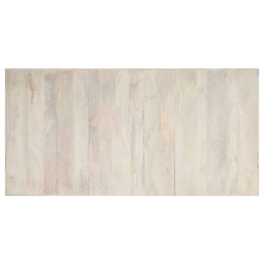 Kitchen table, white, 200x100x75 cm, solid mango wood