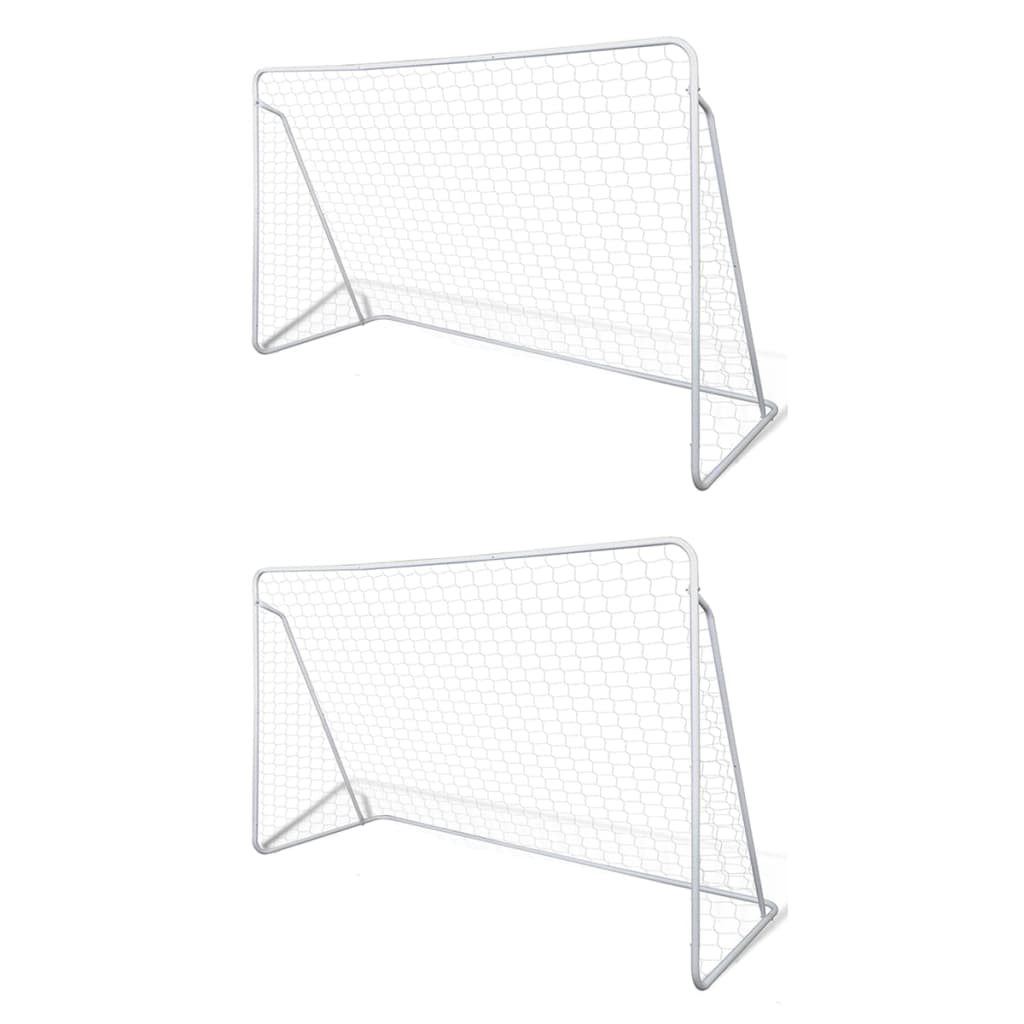 Soccer goals with net, 2 pcs, 240 x 90 x 150 cm, steel