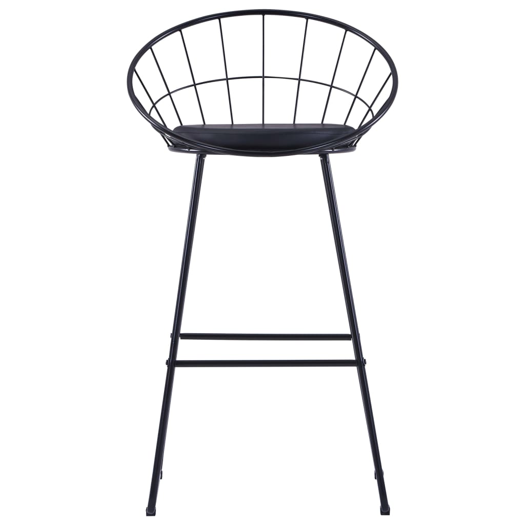 Bar stools, 2 pcs., black, ecological leather