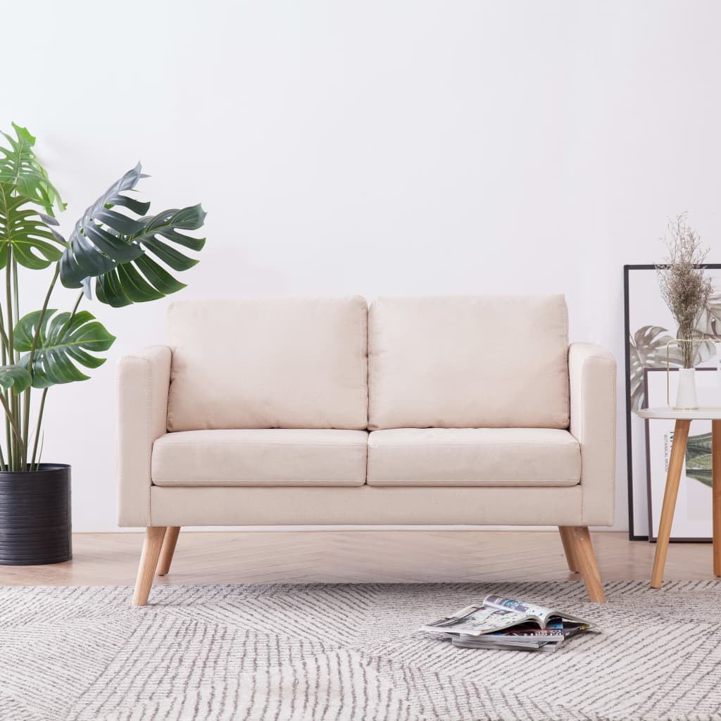 2-seater sofa, cream, fabric