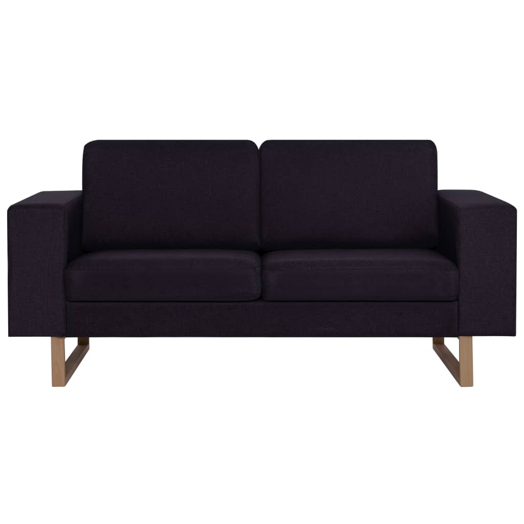 2-seater sofa, black, textile material