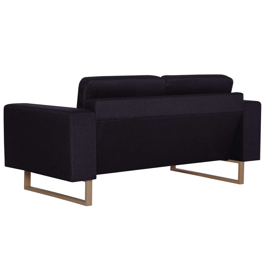 2-seater sofa, black, textile material