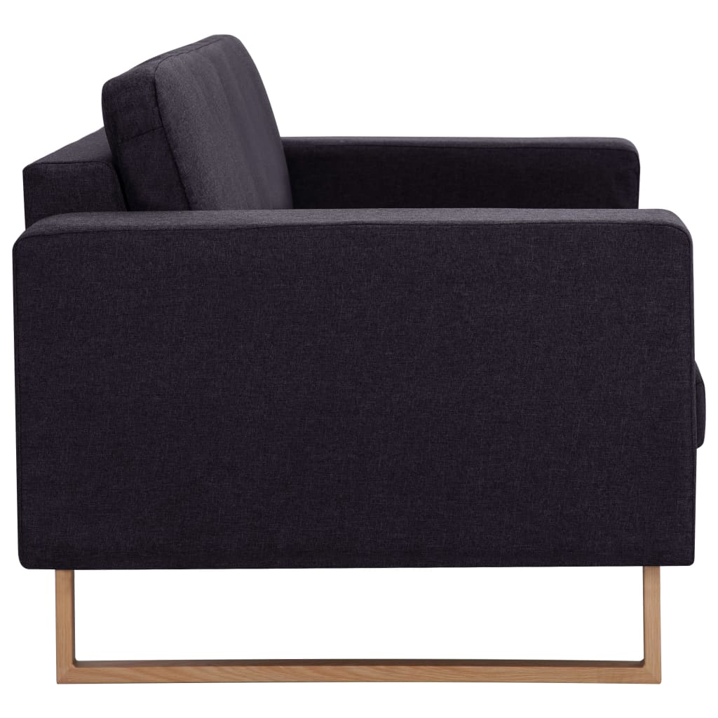 2-seater sofa, black, textile material