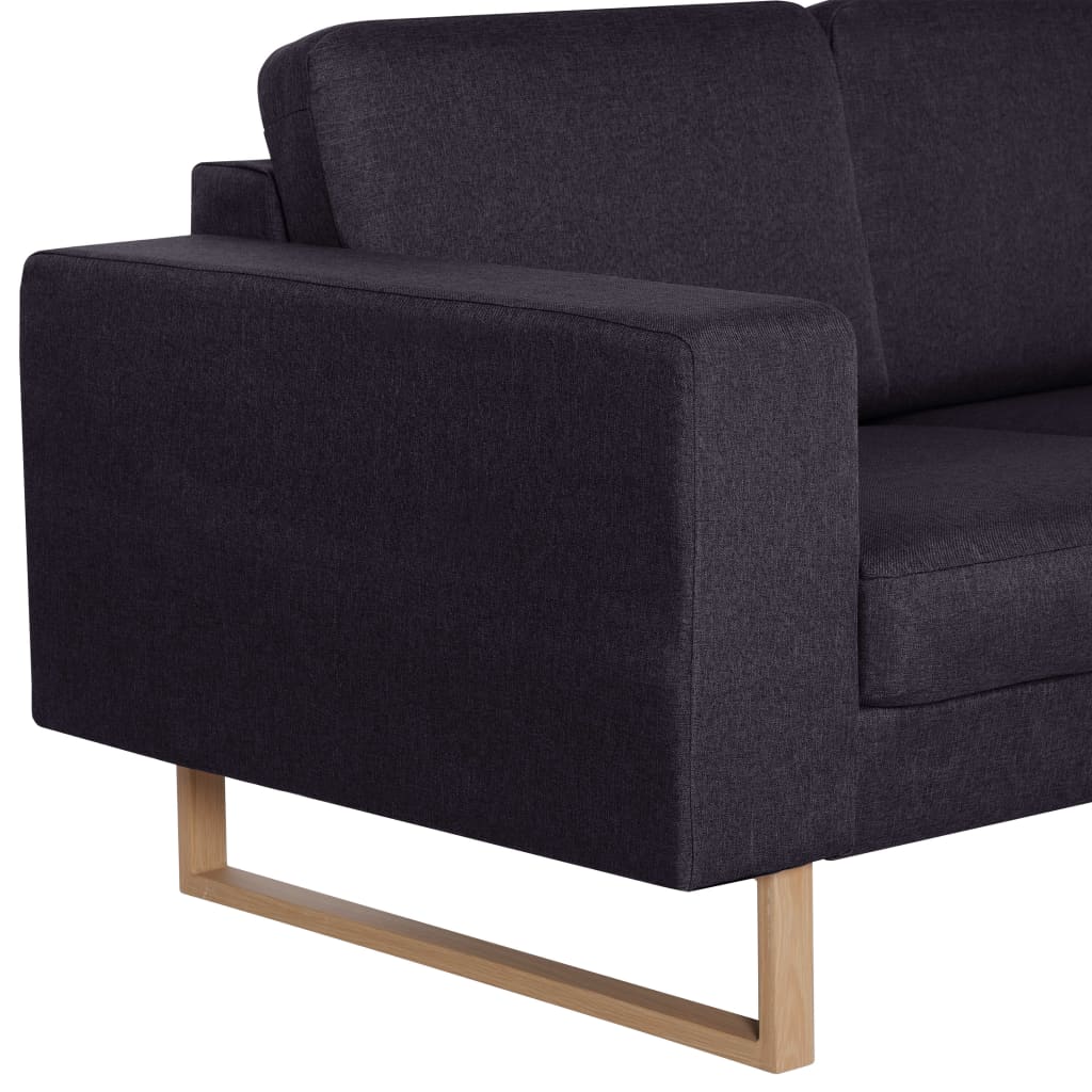 2-seater sofa, black, textile material