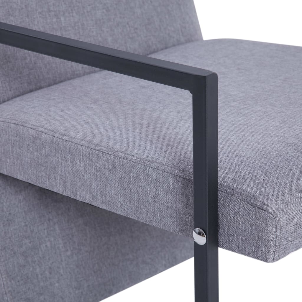Fotoliu, gri deschis, material textil
