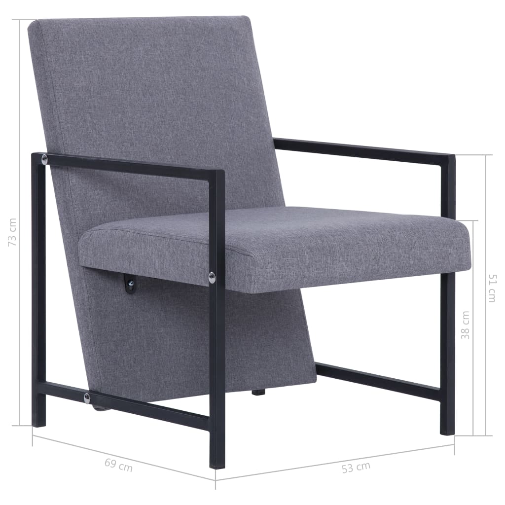 Fotoliu, gri deschis, material textil