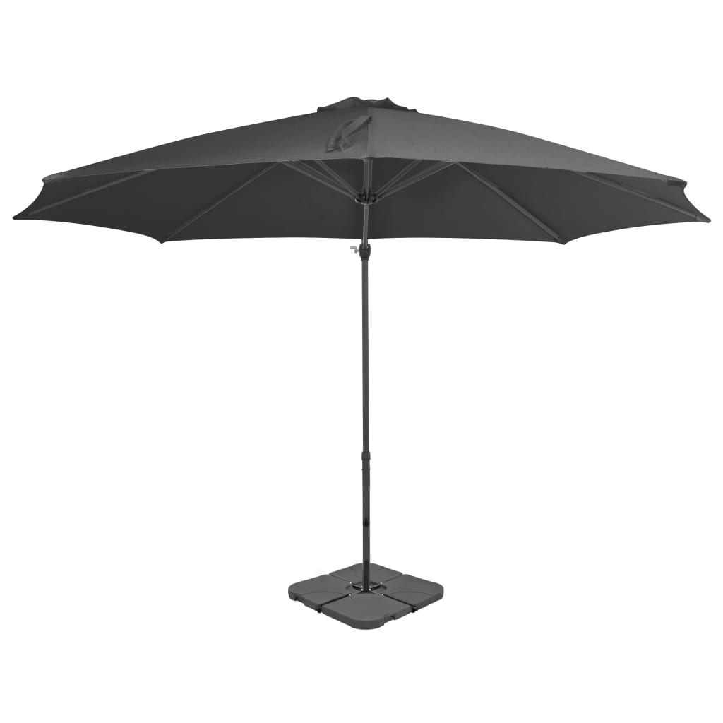 Umbrelă de soare de grădină, bază portabilă, antracit