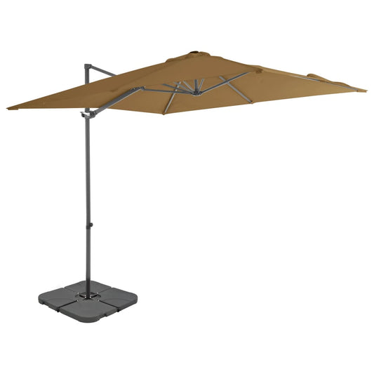 Umbrelă de soare de grădină, bază portabilă, taupe