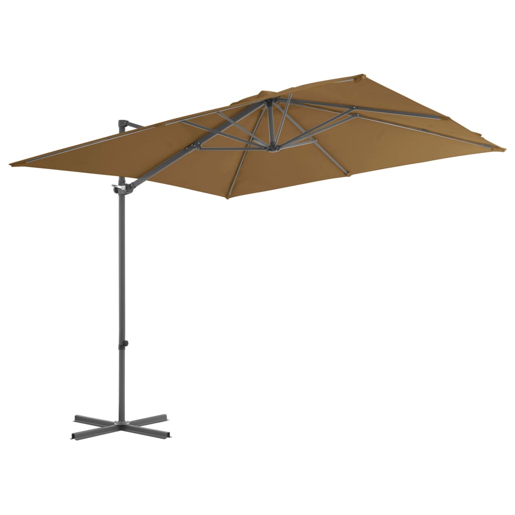 Umbrelă de soare de grădină, bază portabilă, taupe