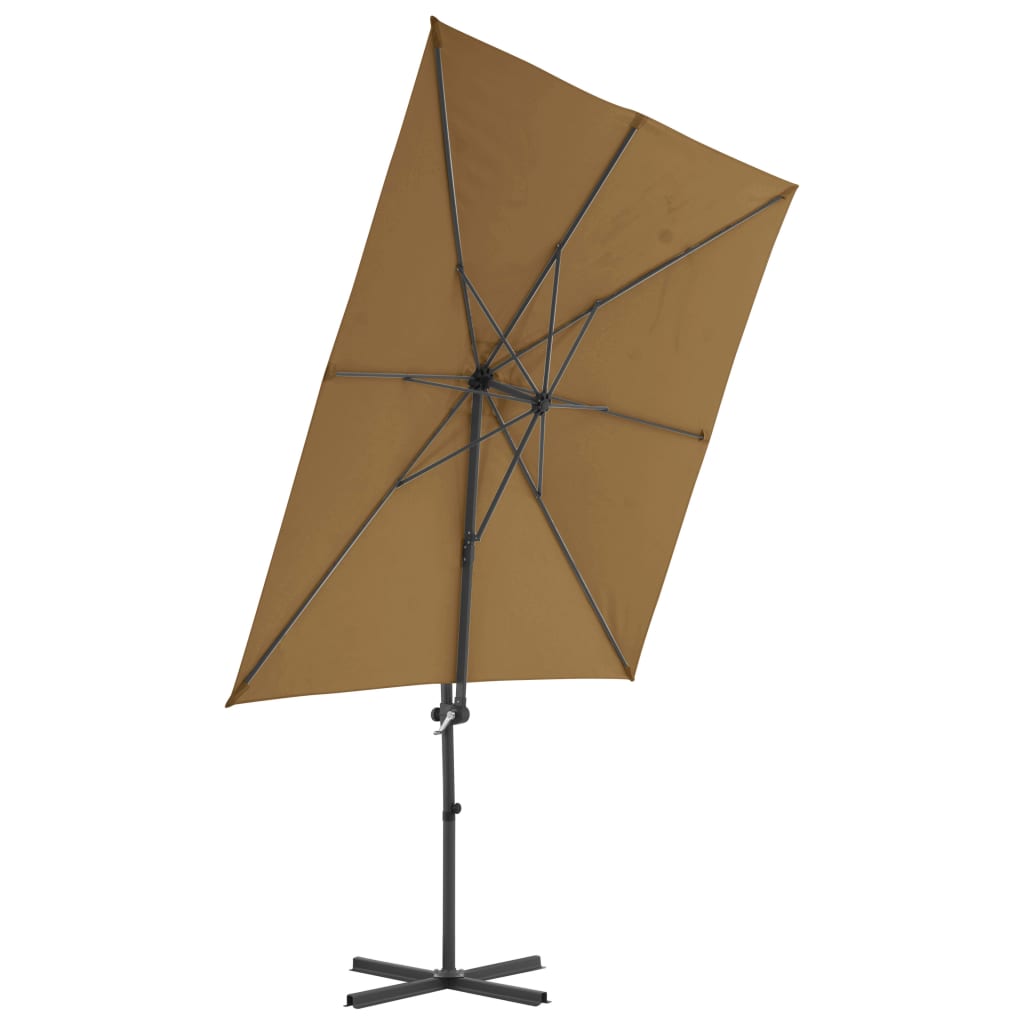 Umbrelă de soare de grădină, bază portabilă, taupe