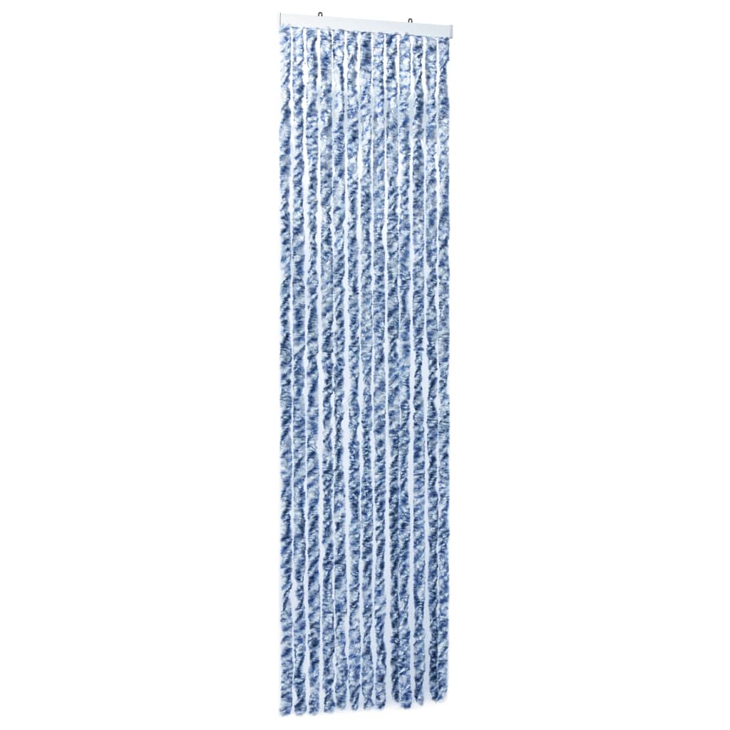 Insect curtain, blue, white, silver, 56x185 cm, Chenille
