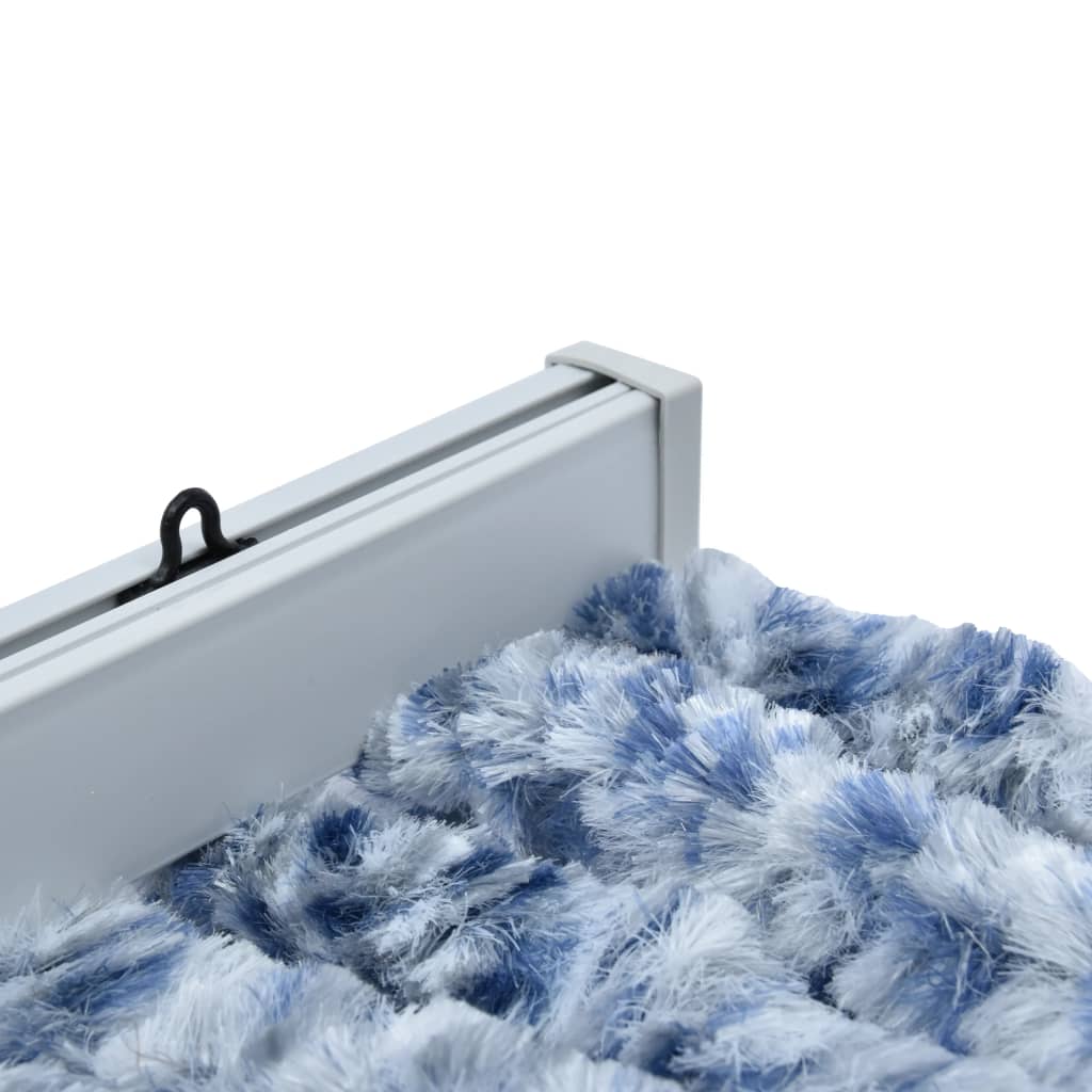 Insect curtain, blue, white, silver, 56x185 cm, Chenille