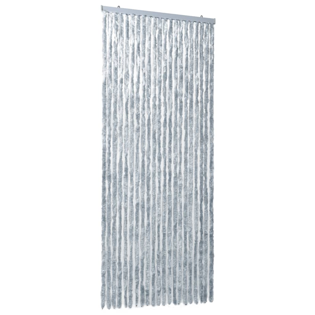 Insect curtain, white and gray, 90x220 cm, Chenille