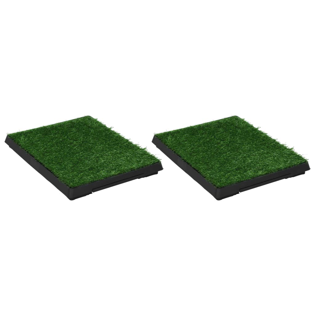 Pet toilet 2 pcs artificial grass tray 63x50x7cm