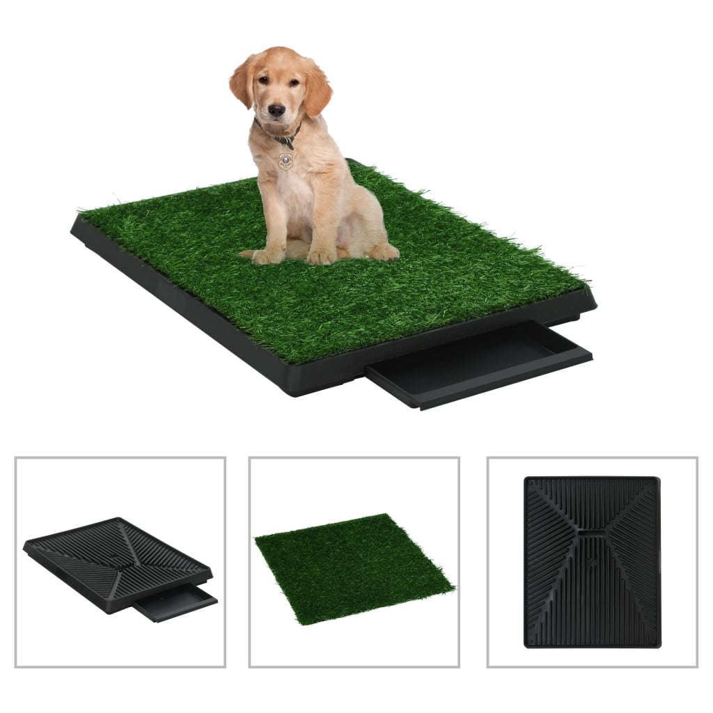 Pet toilet 2 pcs artificial grass tray 63x50x7cm