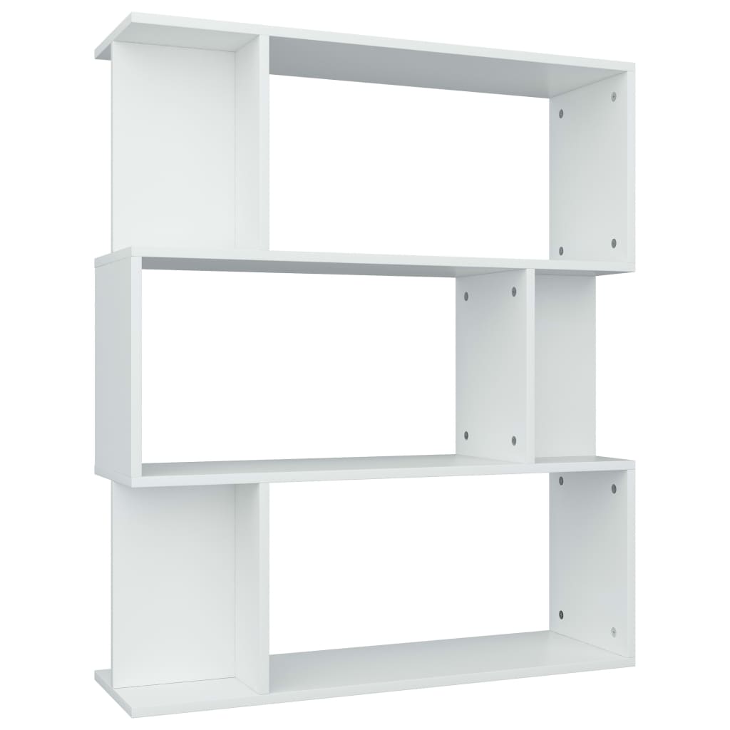 Bibliotecă/Separator cameră, alb, 80x24x96 cm, lemn prelucrat