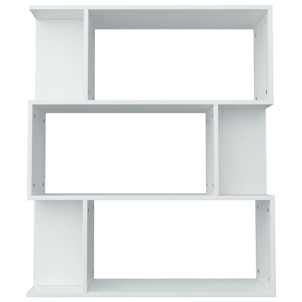 Bibliotecă/Separator cameră, alb, 80x24x96 cm, lemn prelucrat