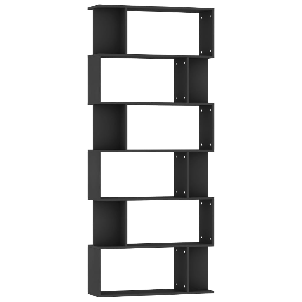 Bookcase/Room divider, black, 80 x 24 x 192 cm, chipboard