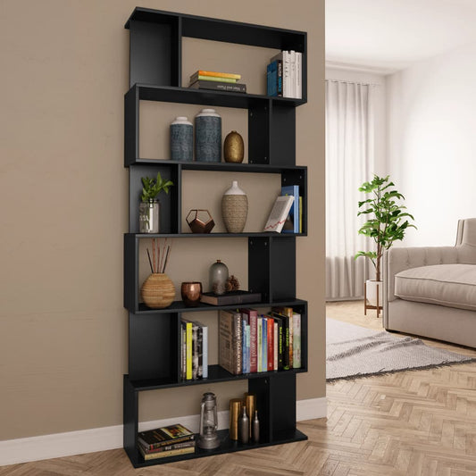 Bookcase/Room divider, black, 80 x 24 x 192 cm, chipboard
