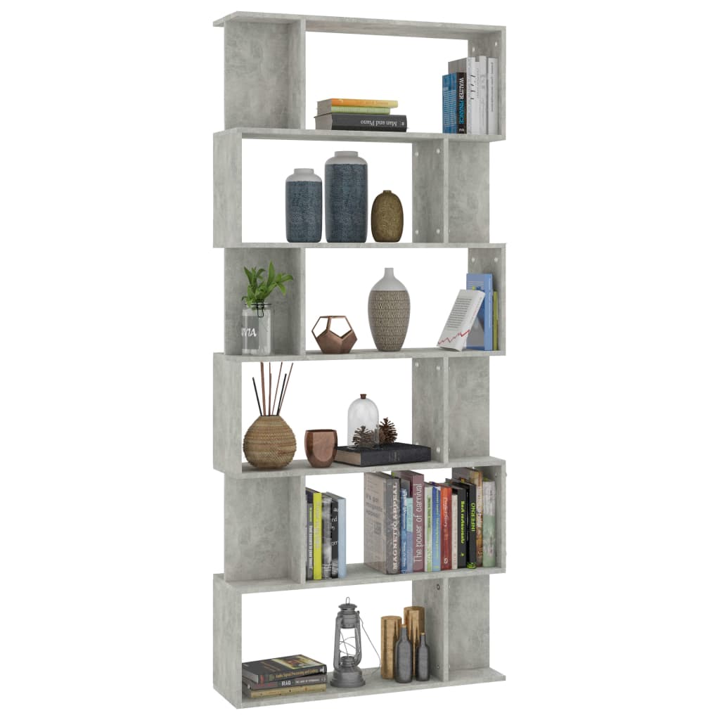Bookcase/Room divider, concrete grey, 80 x 24 x 192 cm, chipboard