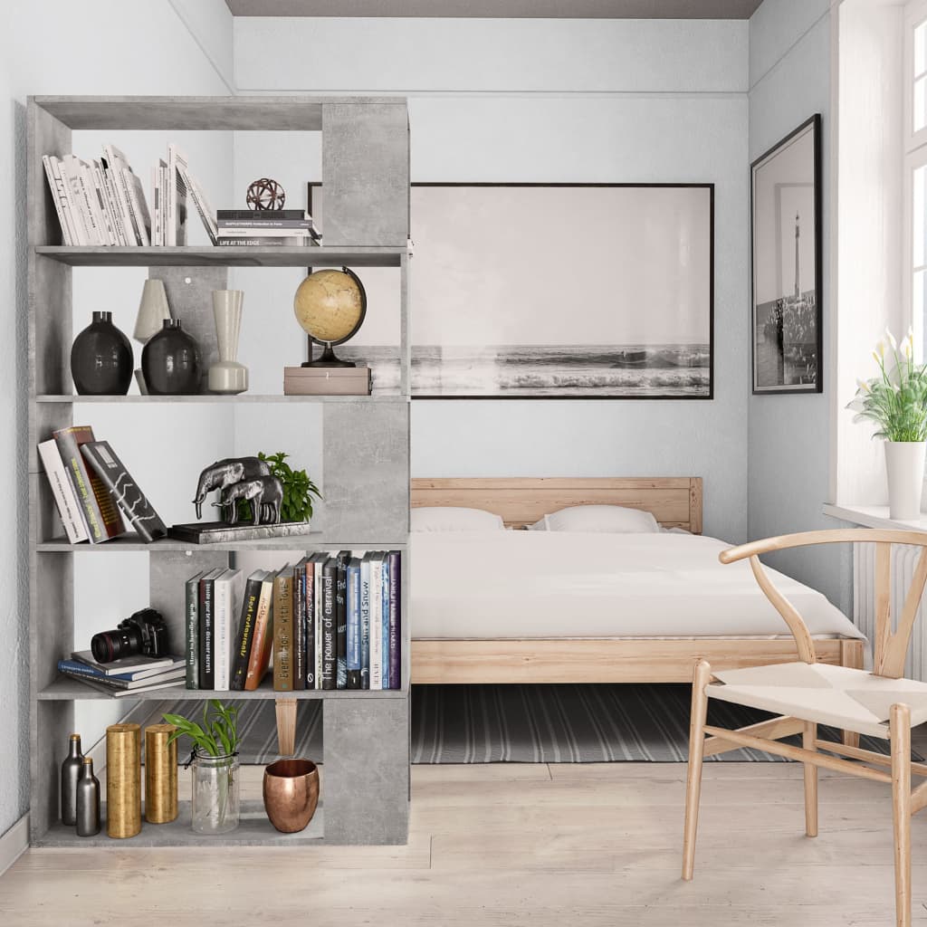 Bookcase/Room divider, concrete grey, 80 x 24 x 159 cm, chipboard