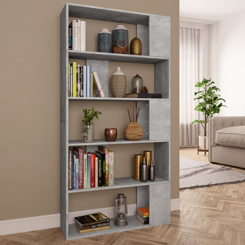 Bookcase/Room divider, concrete grey, 80 x 24 x 159 cm, chipboard