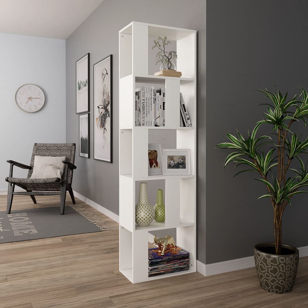 Bookcase/Room divider, white, 45x24x159 cm, chipboard