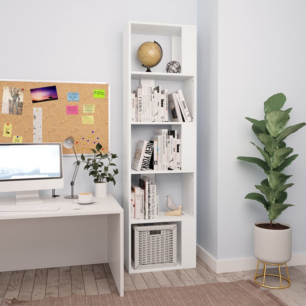 Bookcase/Room divider, white, 45x24x159 cm, chipboard