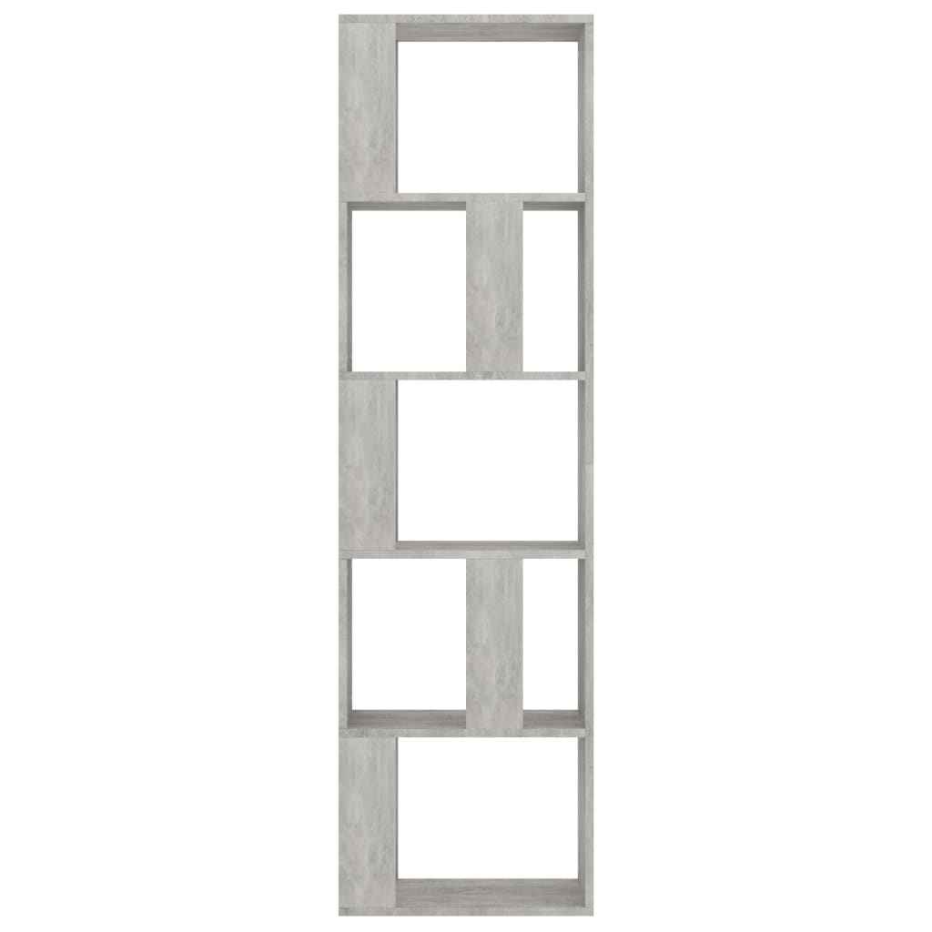 Bibliotecă/Separator, gri beton, 45x24x159 cm, lemn prelucrat