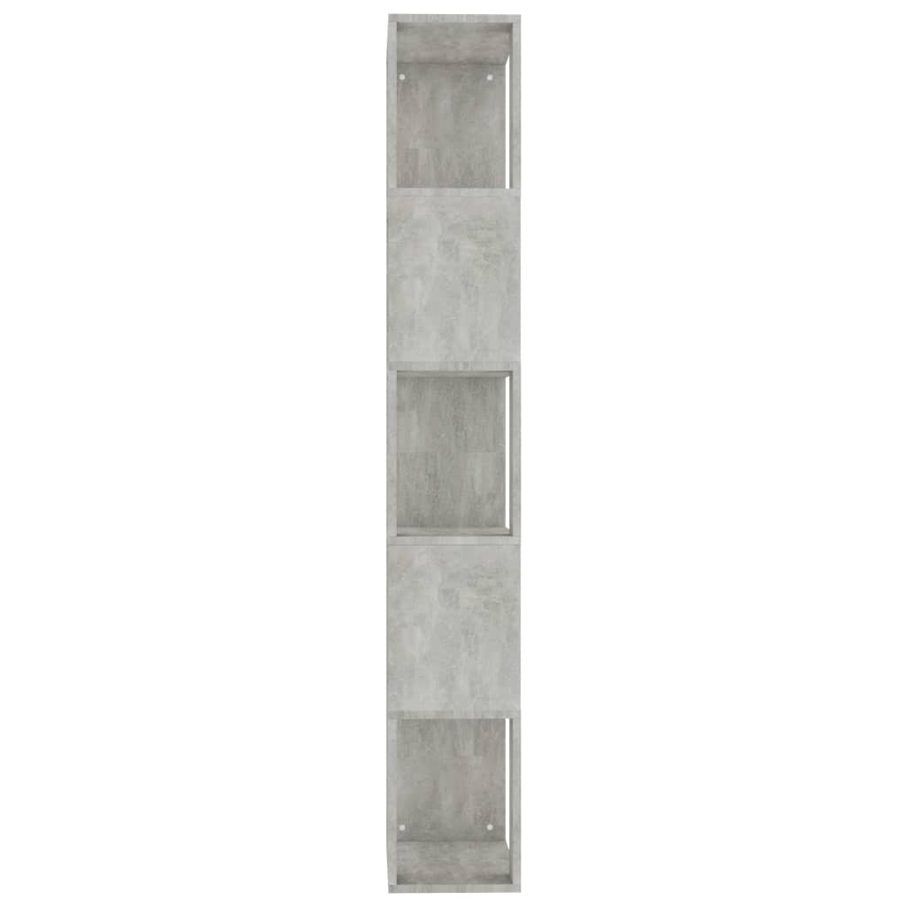 Bibliotecă/Separator, gri beton, 45x24x159 cm, lemn prelucrat