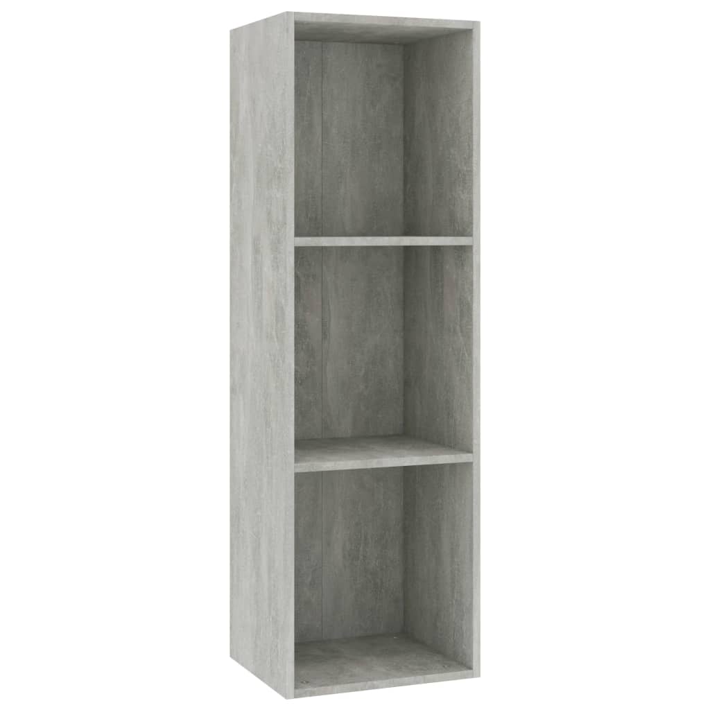 Bibliotecă/Dulap TV, gri beton, 36x30x114 cm, lemn prelucrat