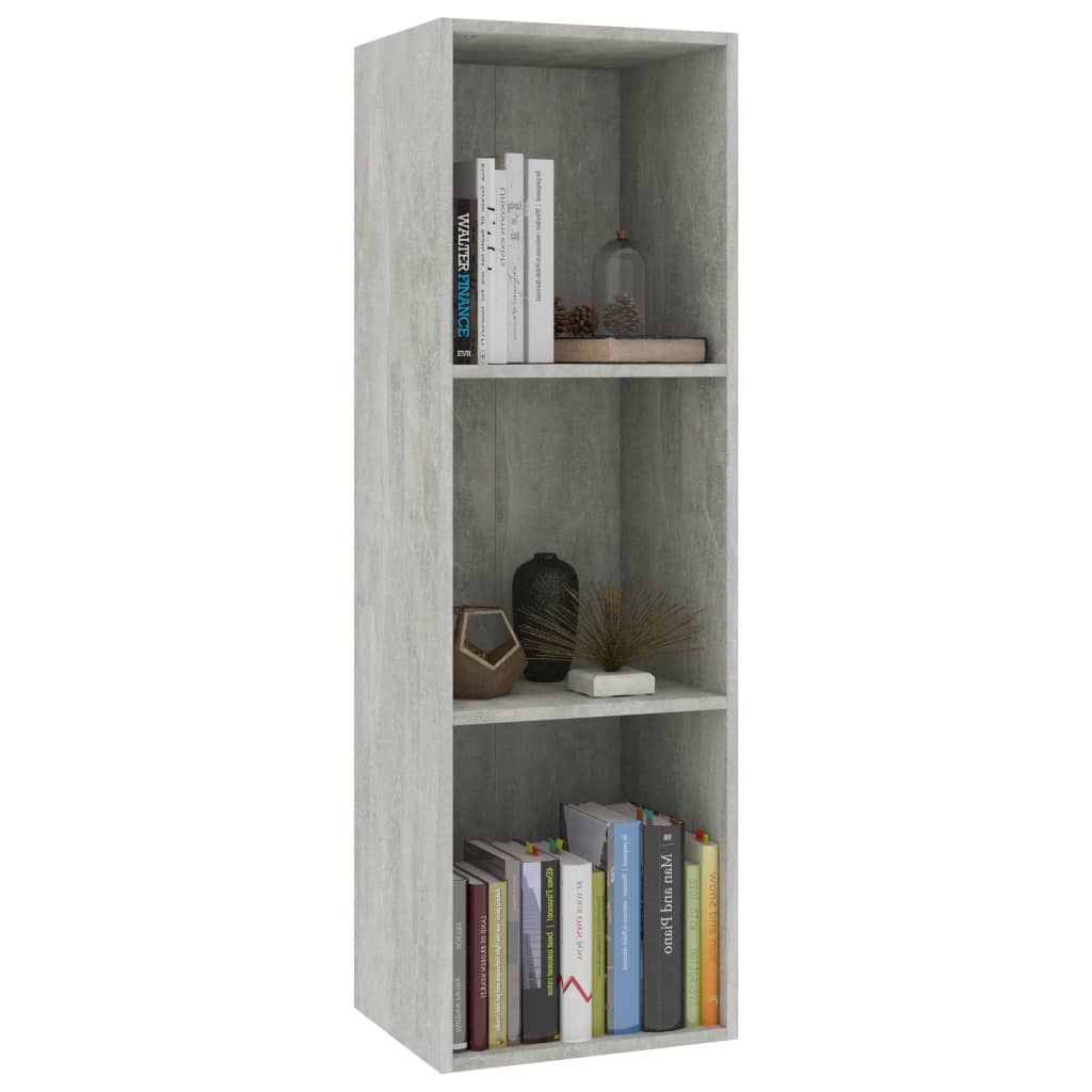 Bibliotecă/Dulap TV, gri beton, 36x30x114 cm, lemn prelucrat