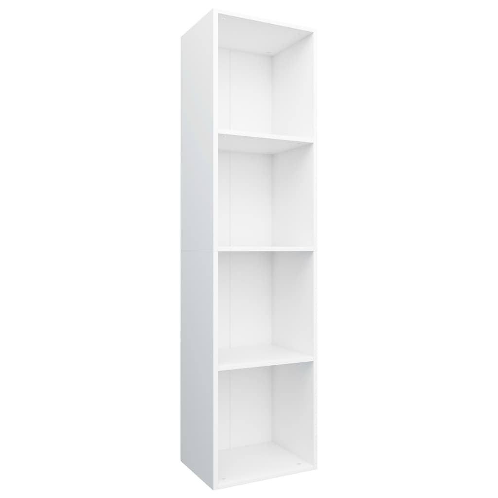 Bibliotecă/Dulap TV, alb, 36x30x143 cm, lemn prelucrat