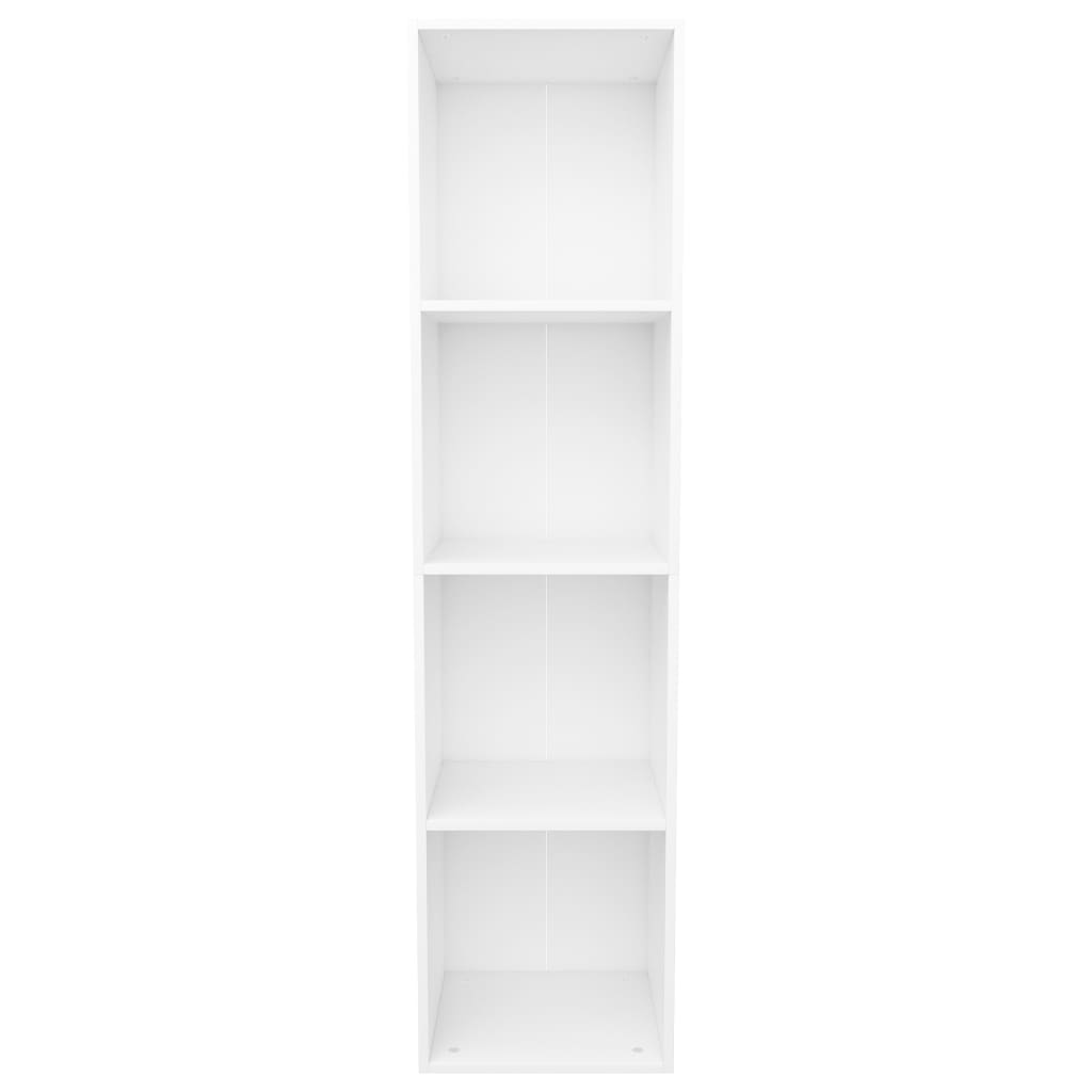Bibliotecă/Dulap TV, alb, 36x30x143 cm, lemn prelucrat