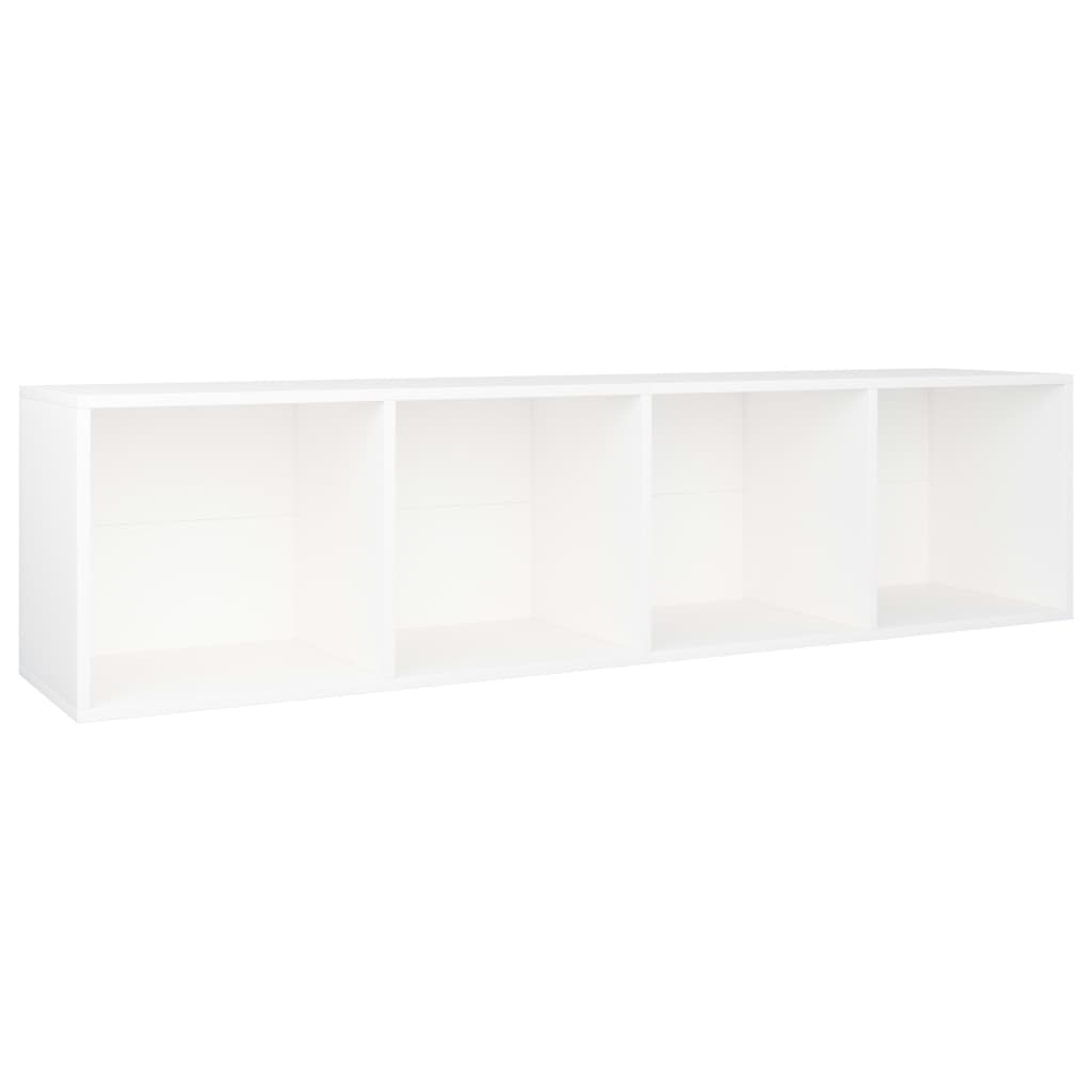Bibliotecă/Dulap TV, alb, 36x30x143 cm, lemn prelucrat