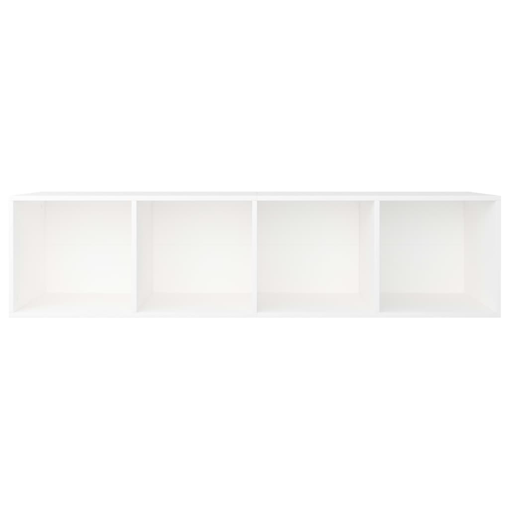 Bibliotecă/Dulap TV, alb, 36x30x143 cm, lemn prelucrat