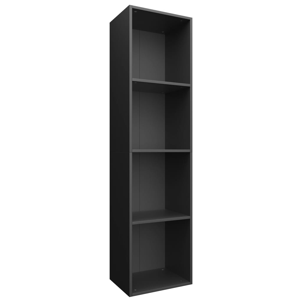 Bibliotecă/Dulap TV, negru, 36x30x143 cm, lemn prelucrat