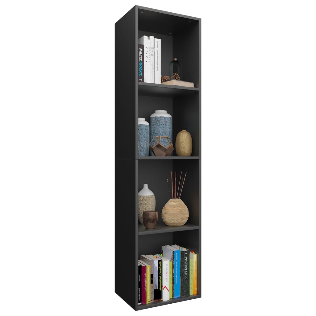 Bibliotecă/Dulap TV, negru, 36x30x143 cm, lemn prelucrat