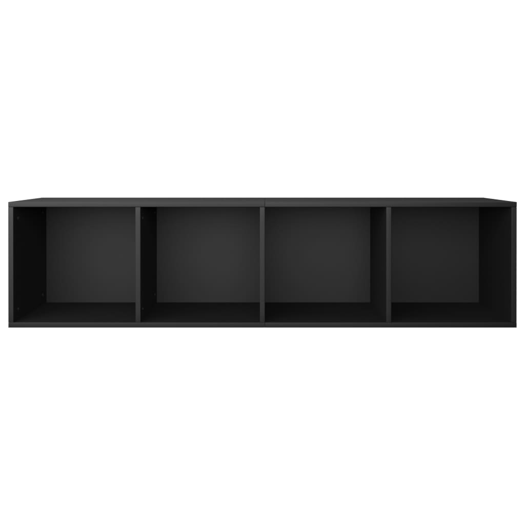 Bibliotecă/Dulap TV, negru, 36x30x143 cm, lemn prelucrat