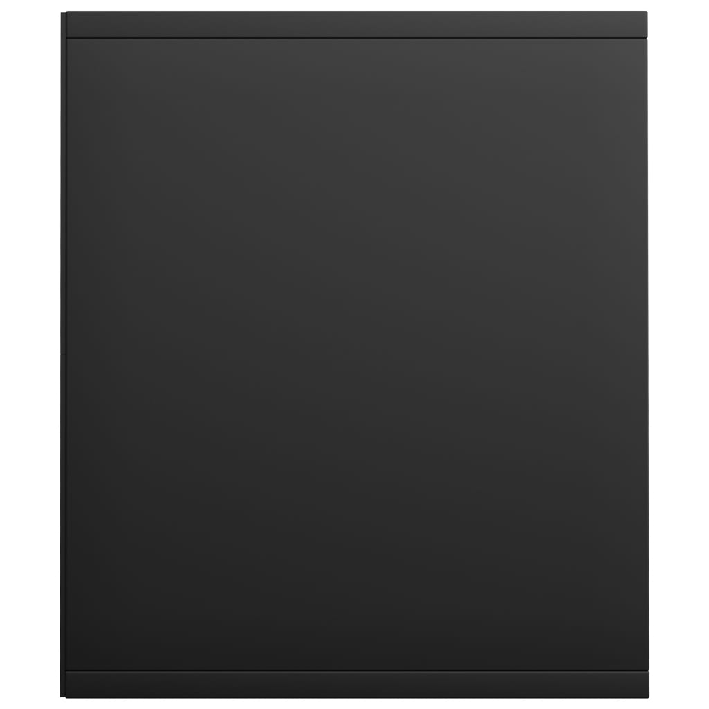Bibliotecă/Dulap TV, negru, 36x30x143 cm, lemn prelucrat