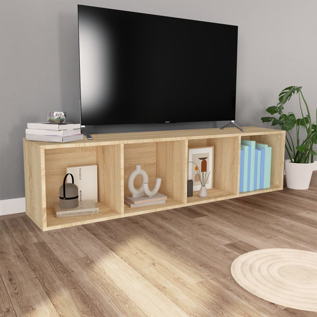 Bibliotecă/Dulap TV, stejar sonoma, 36x30x143 cm lemn prelucrat