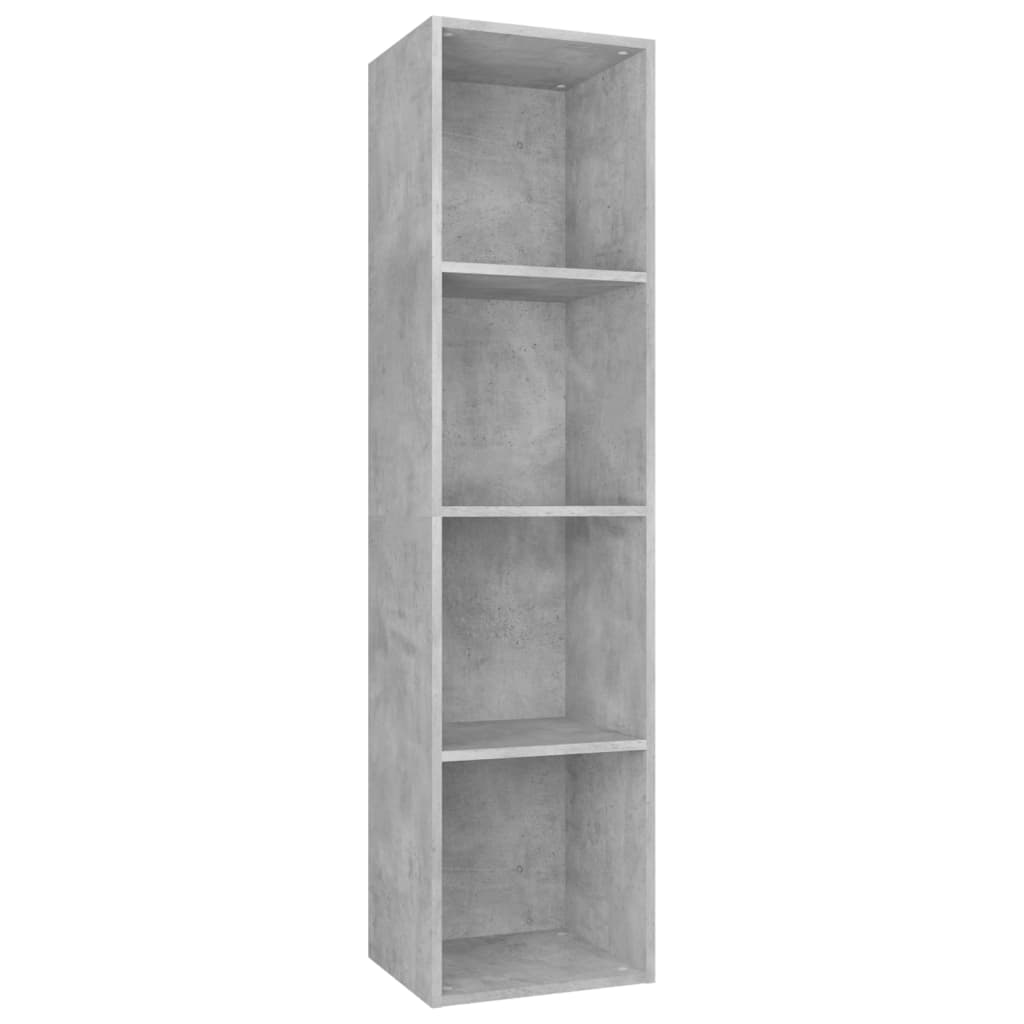 Bibliotecă/Dulap TV, gri beton, 36x30x143 cm, lemn prelucrat