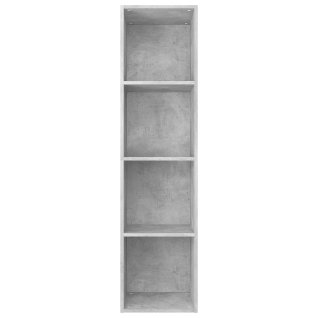 Bibliotecă/Dulap TV, gri beton, 36x30x143 cm, lemn prelucrat