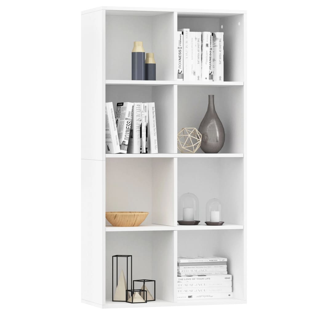Bookcase/Sideboard, white, 66x30x130 cm, chipboard