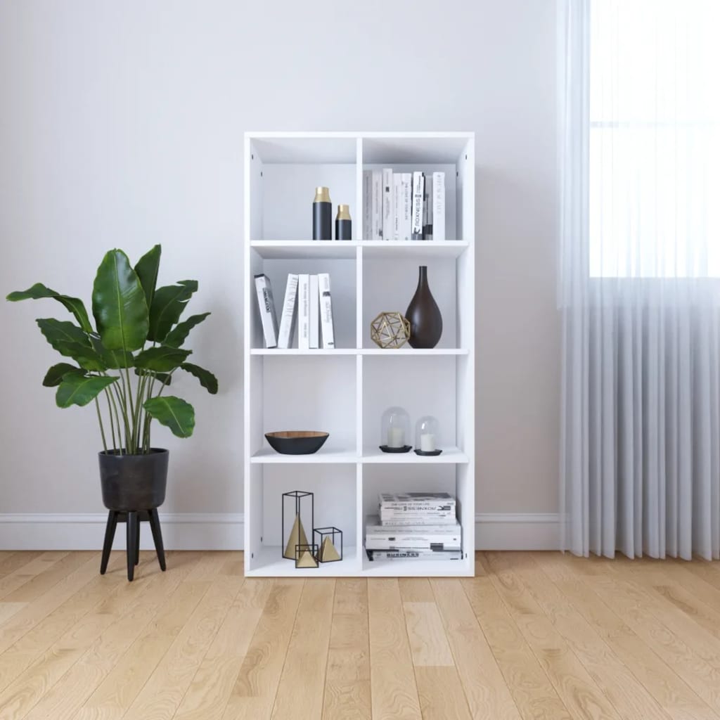 Bookcase/Sideboard, white, 66x30x130 cm, chipboard