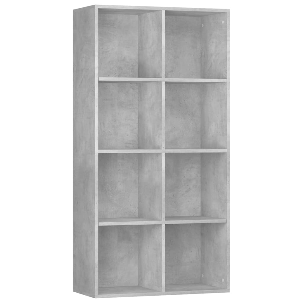 Bibliotecă/Dulap, gri beton, 66x30x130 cm, lemn prelucrat