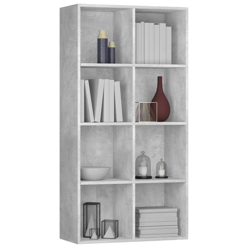Bibliotecă/Dulap, gri beton, 66x30x130 cm, lemn prelucrat
